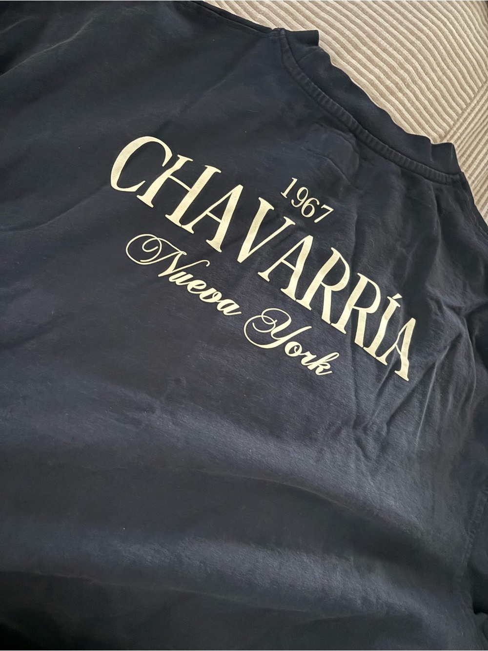 Willy Chavarria Navy Graphic Tee - '1967 Nueva York'